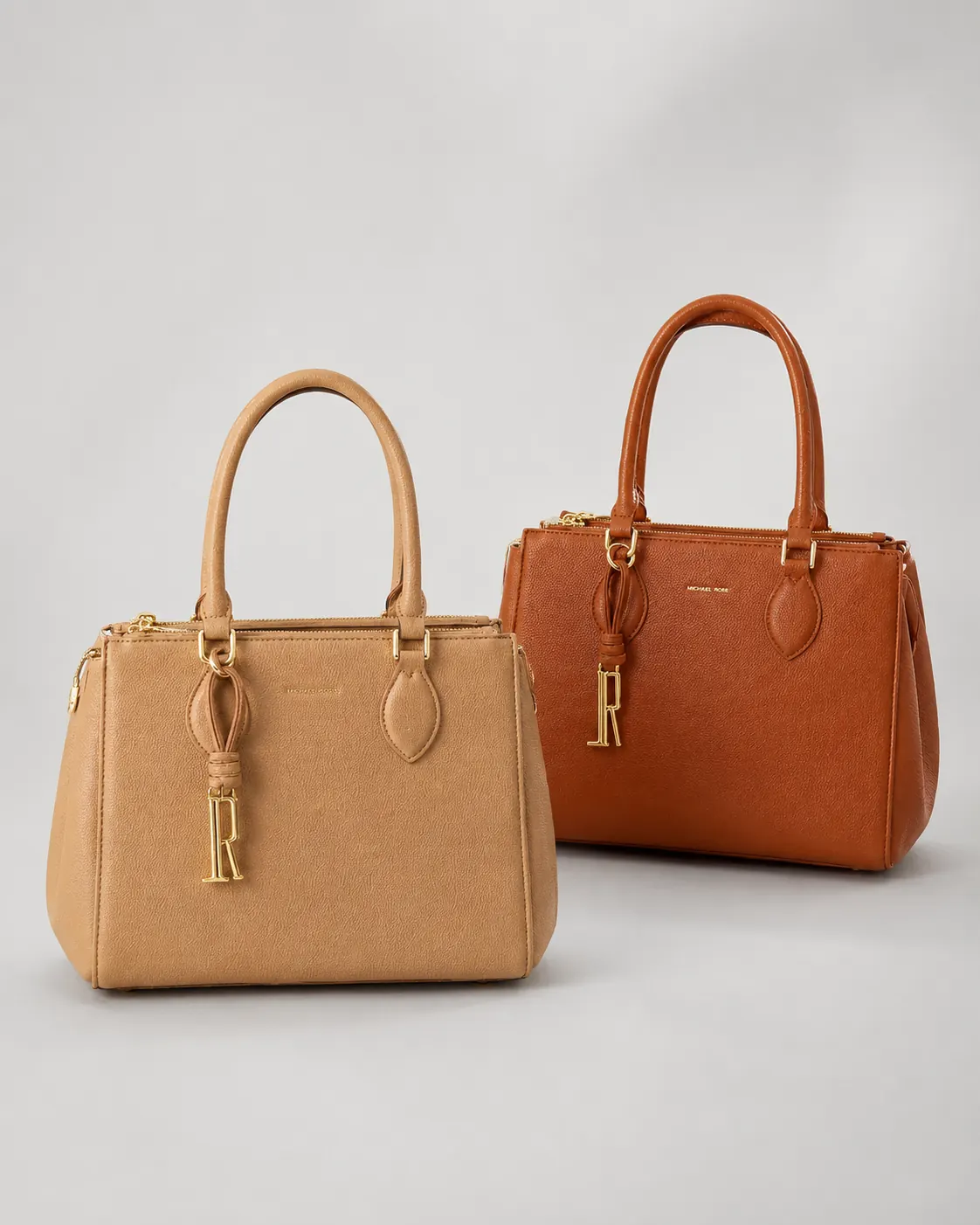 Bolsas estruturadas femininas em caramelo e terracota